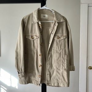 Oversized Tan Denim Jacket